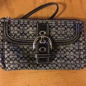 Coach Black/White Monogram Coin Purse